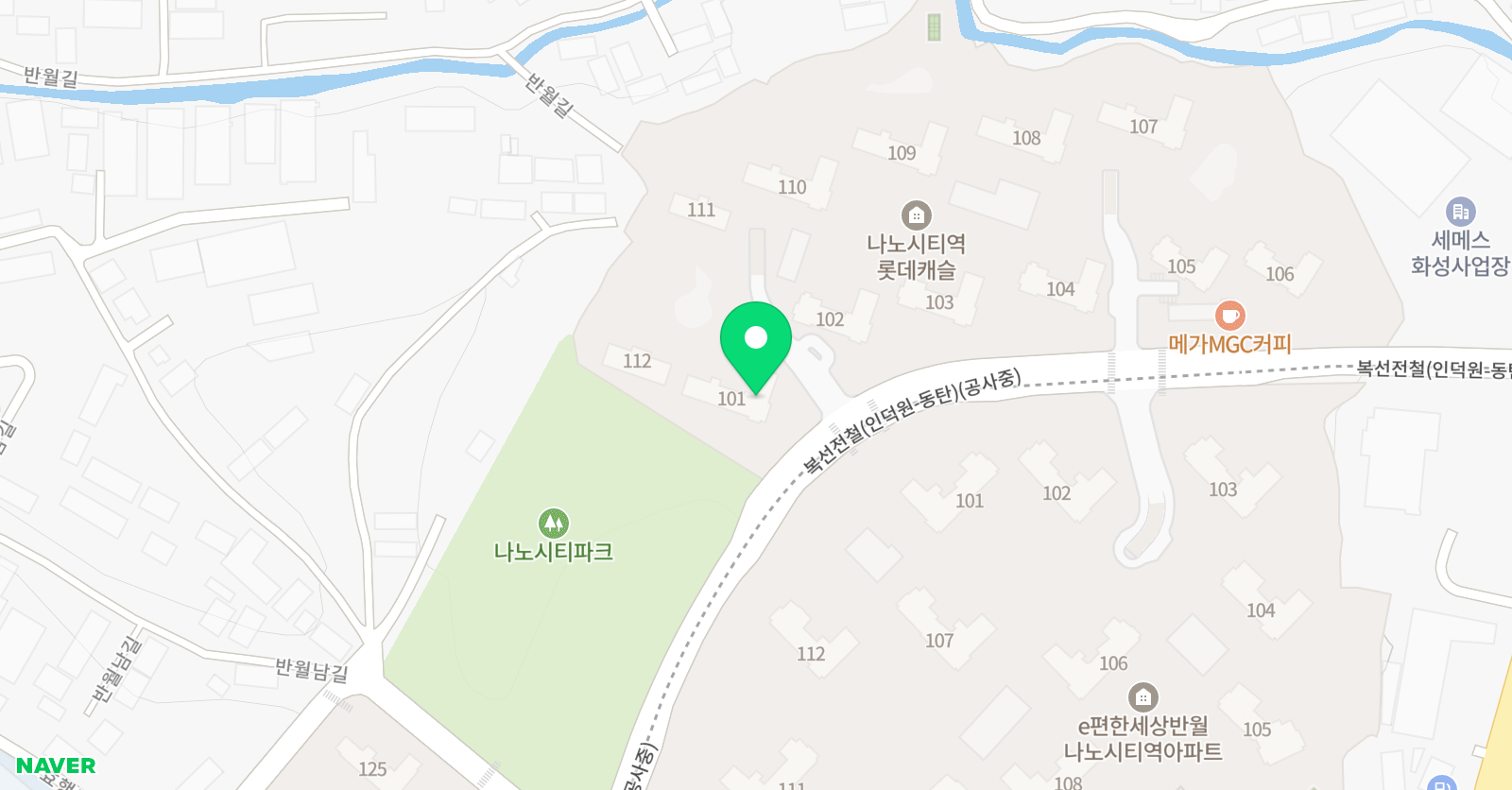 뮤엠 영어학원 신동탄롯데캐슬NEST 위치