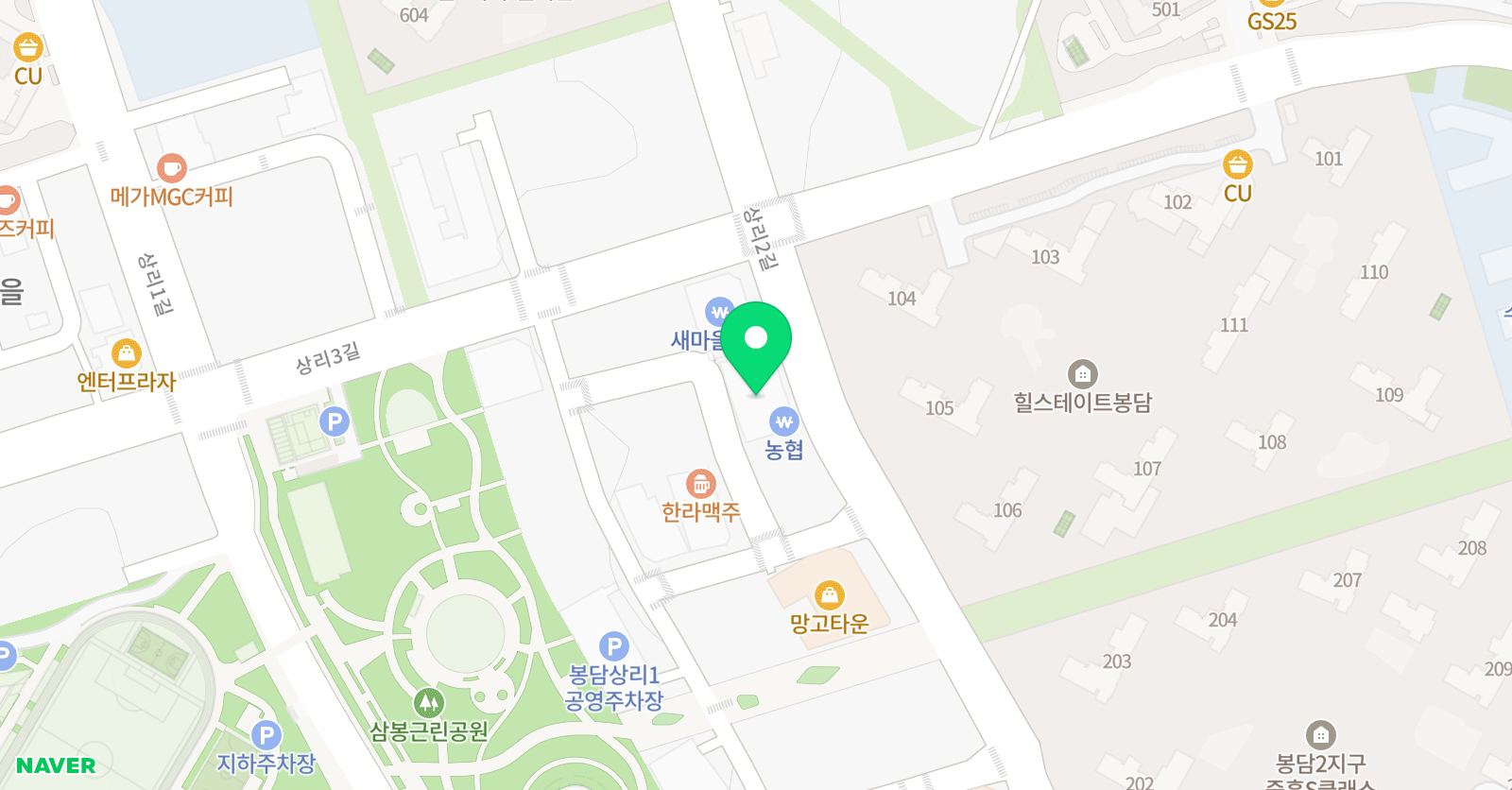 봉담 미래엔 수학학원 위치