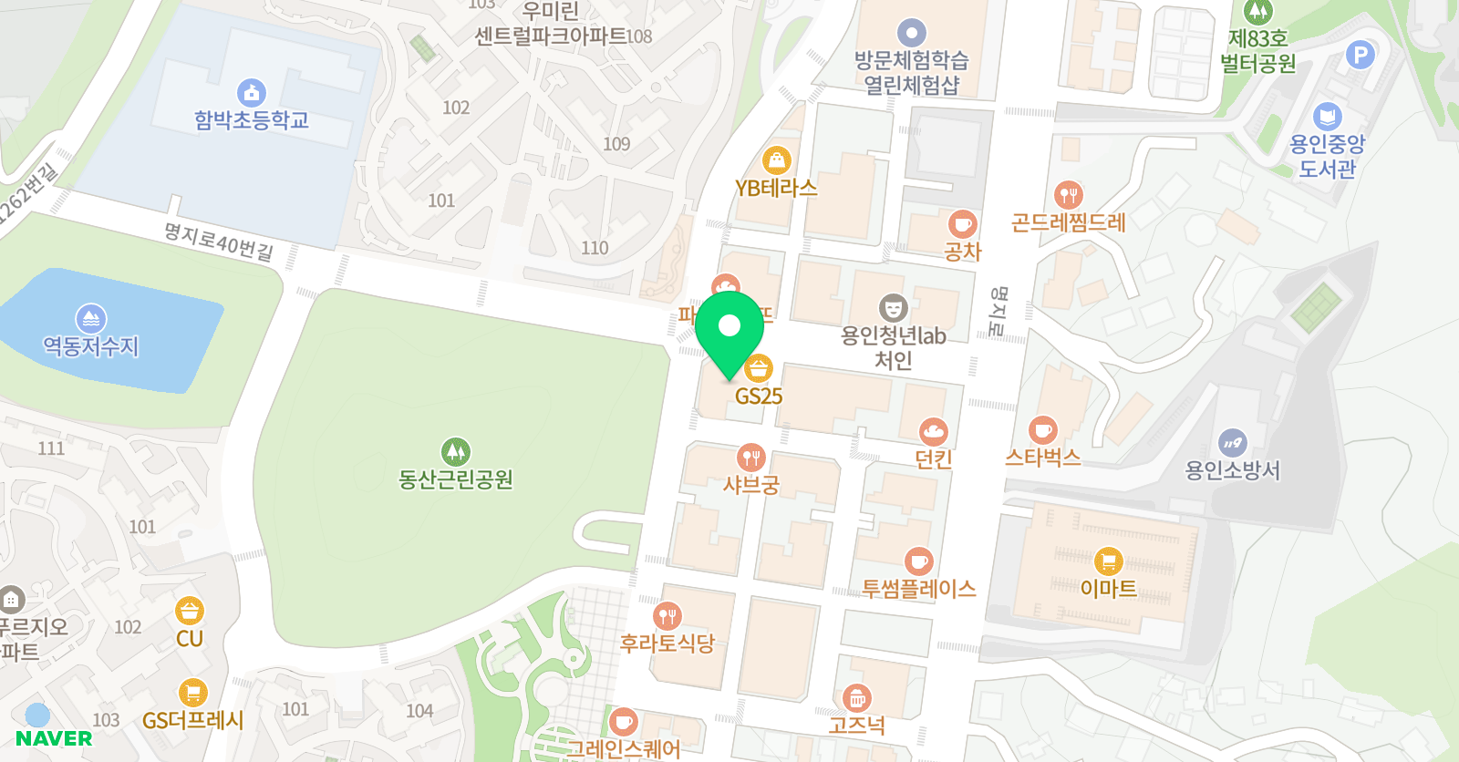 역북 펌킨어학원 위치