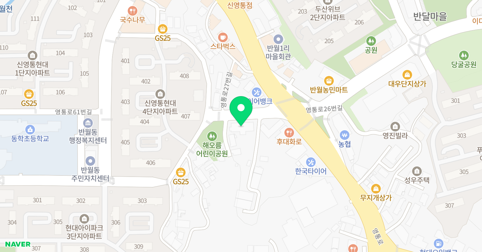 용인대JS영웅 태권도장 위치
