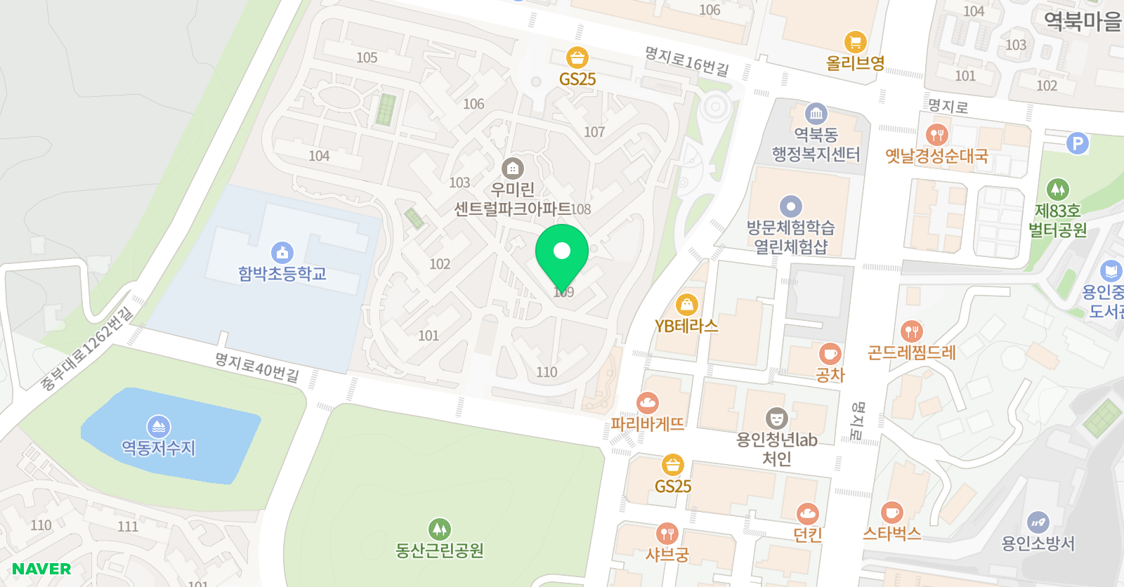 기탄사고력교실 역북우미린센트럴파크점 위치