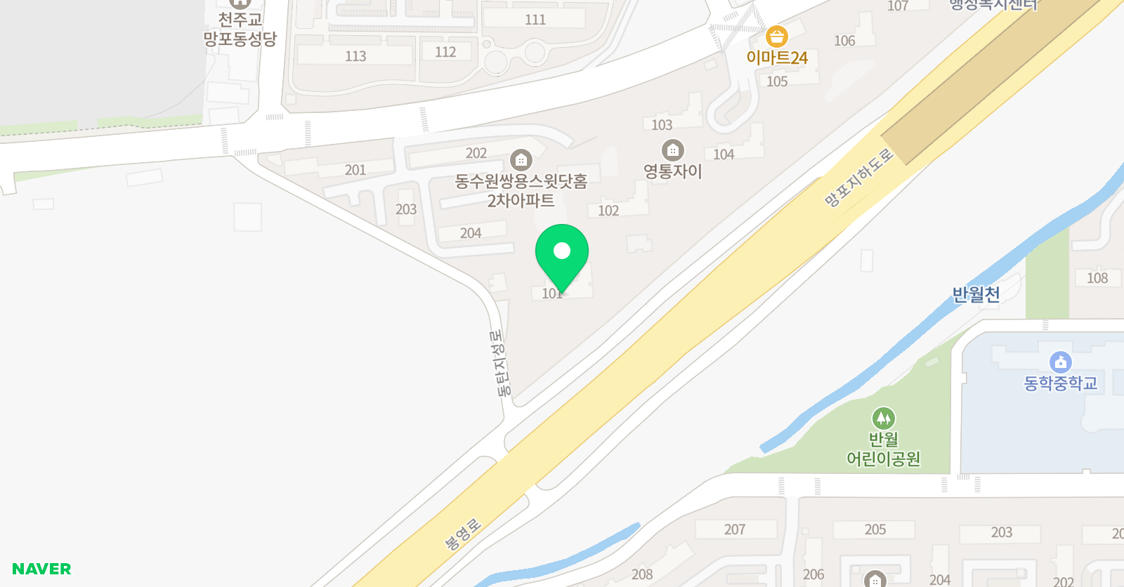 솔루니 수원 영통자이 홈스쿨 위치