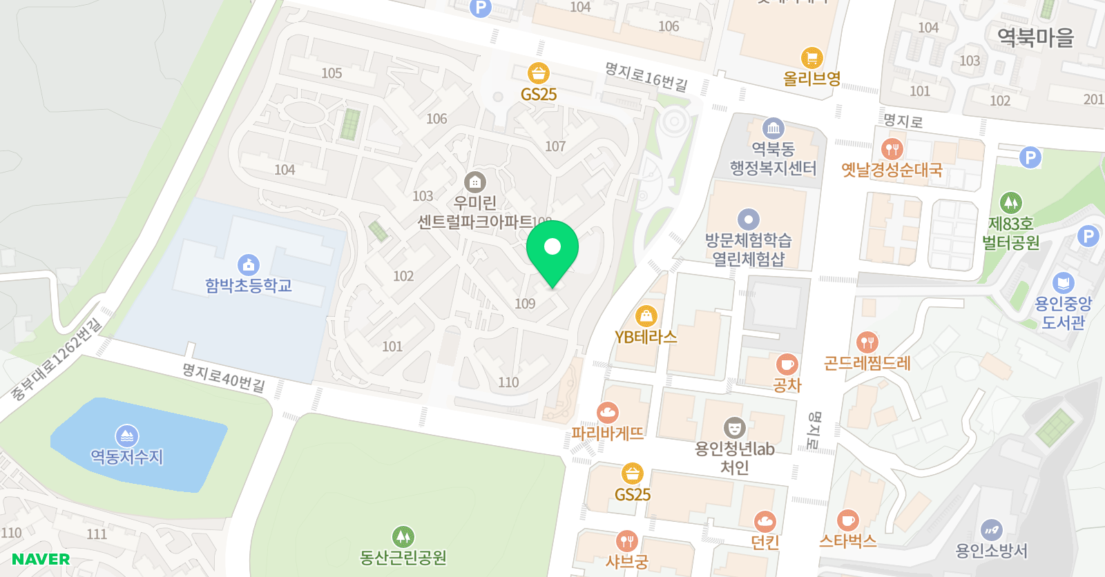 아카데미창 역북센터 위치