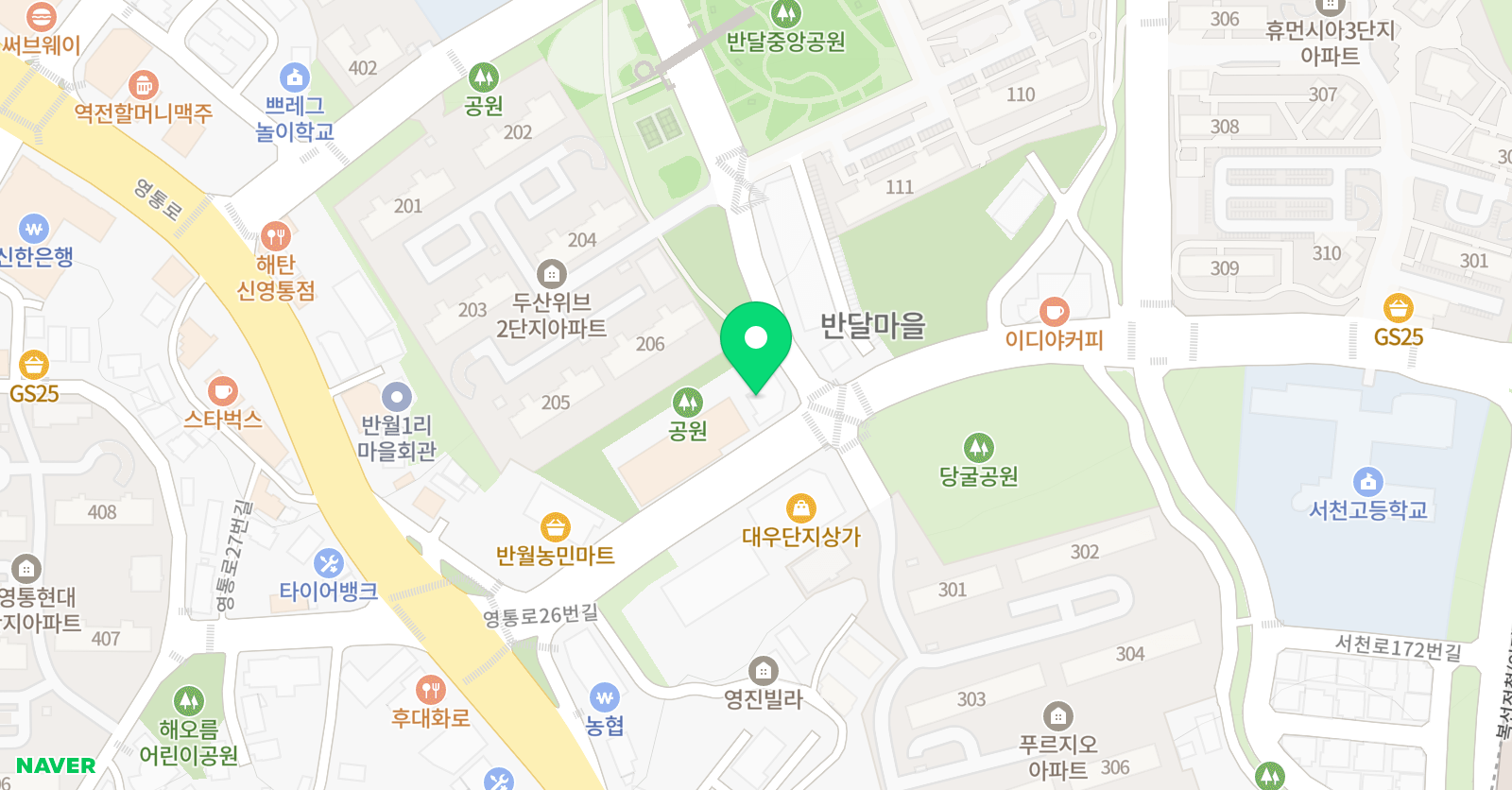 반달이화 음악학원 위치