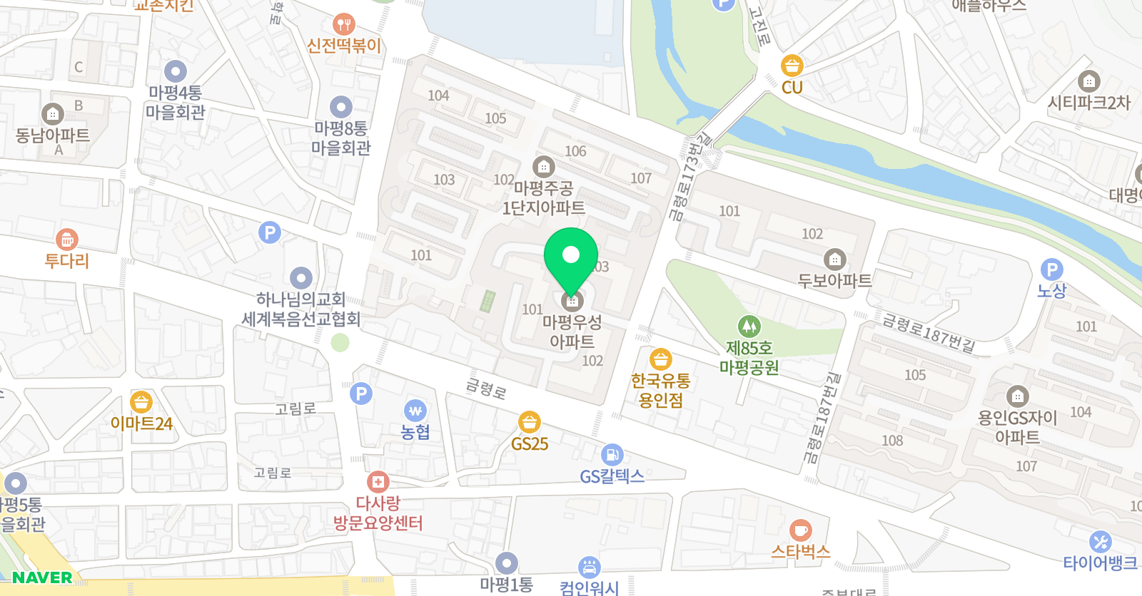 웅진우성 공부방 마평점 위치