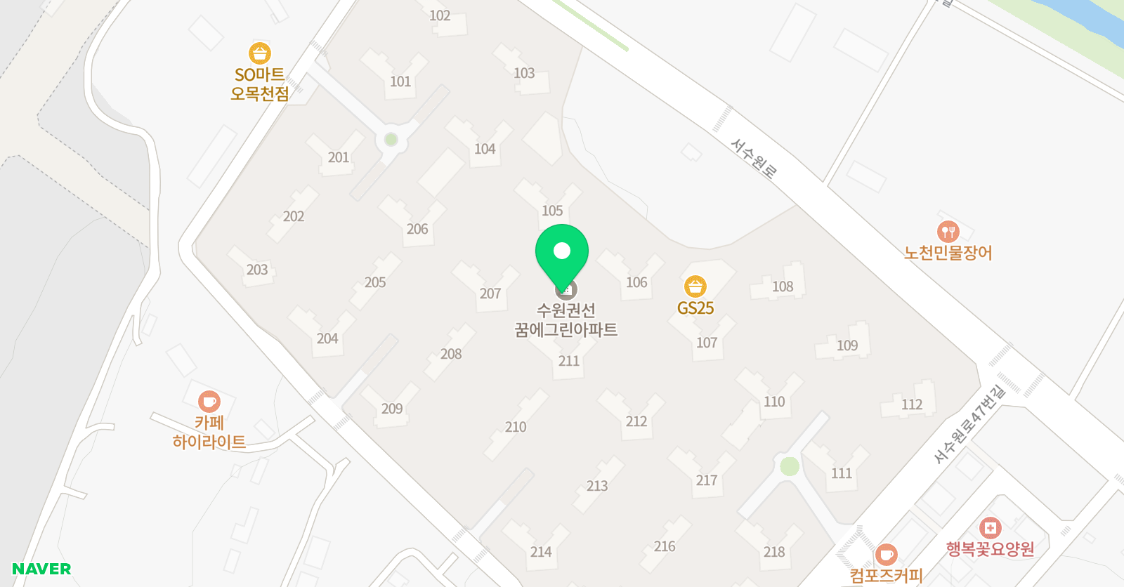 티클래스 오목천꿈에그린점 위치