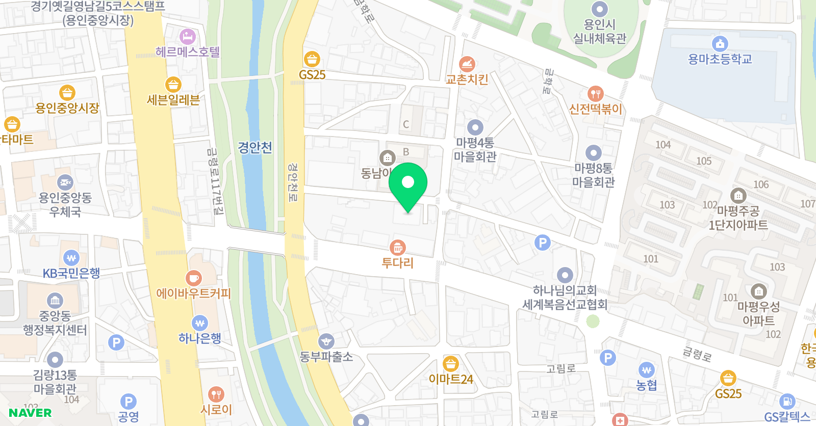 수원 삼성블루윙즈 유소년축구교실 용인지점 위치