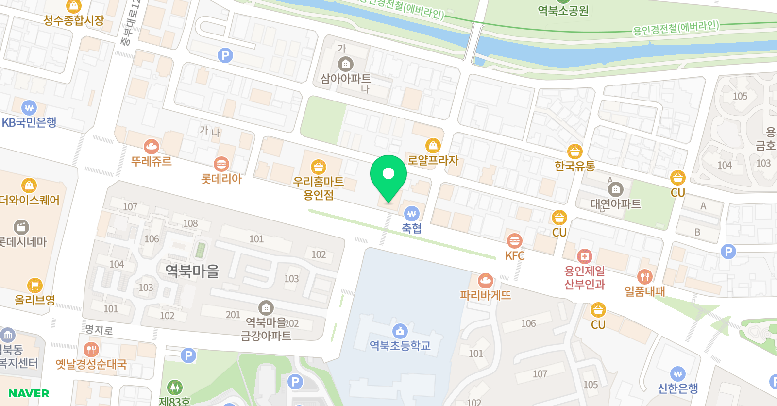 용인 따뜻한11월 학원 역북 위치