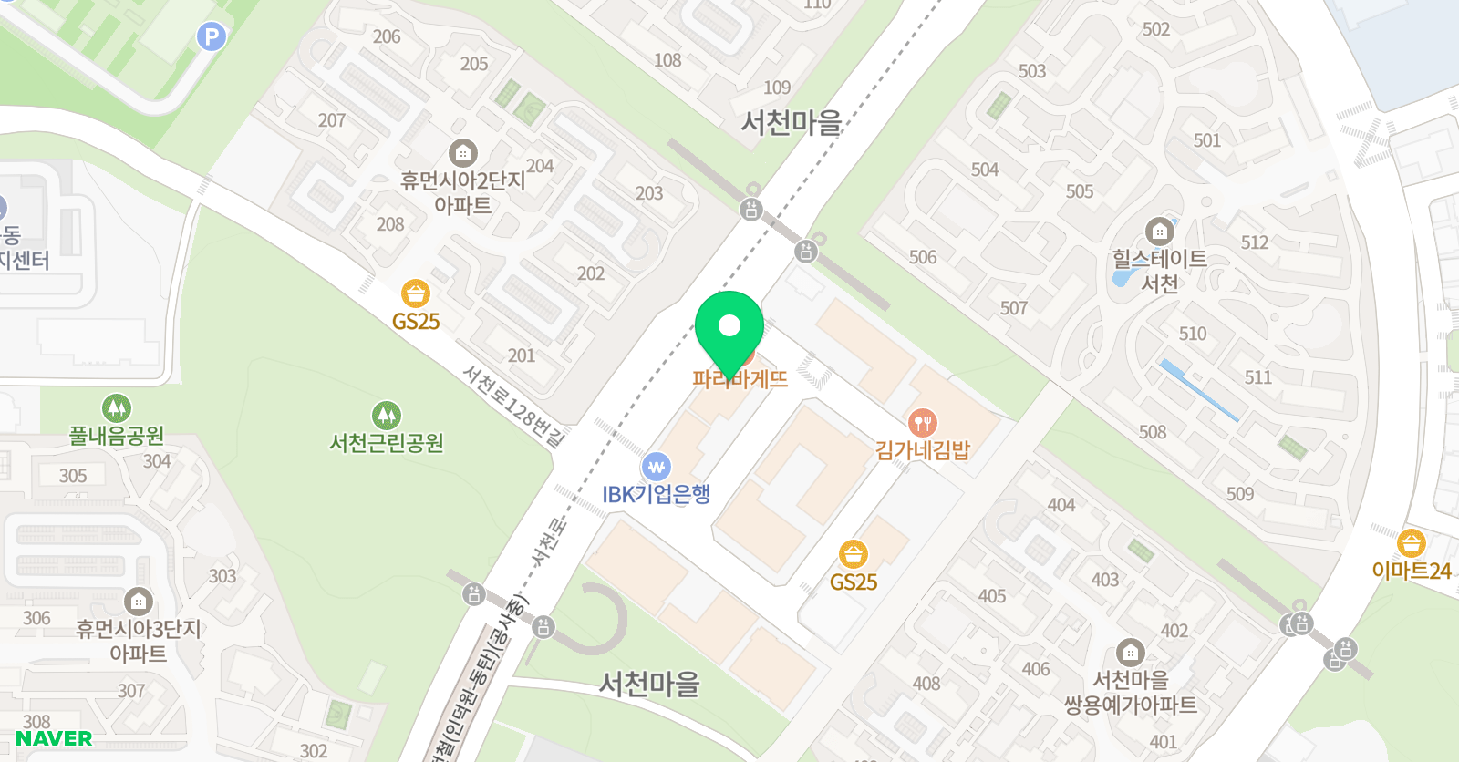 튼튼영어마스터클럽 영어 용인서천점 위치