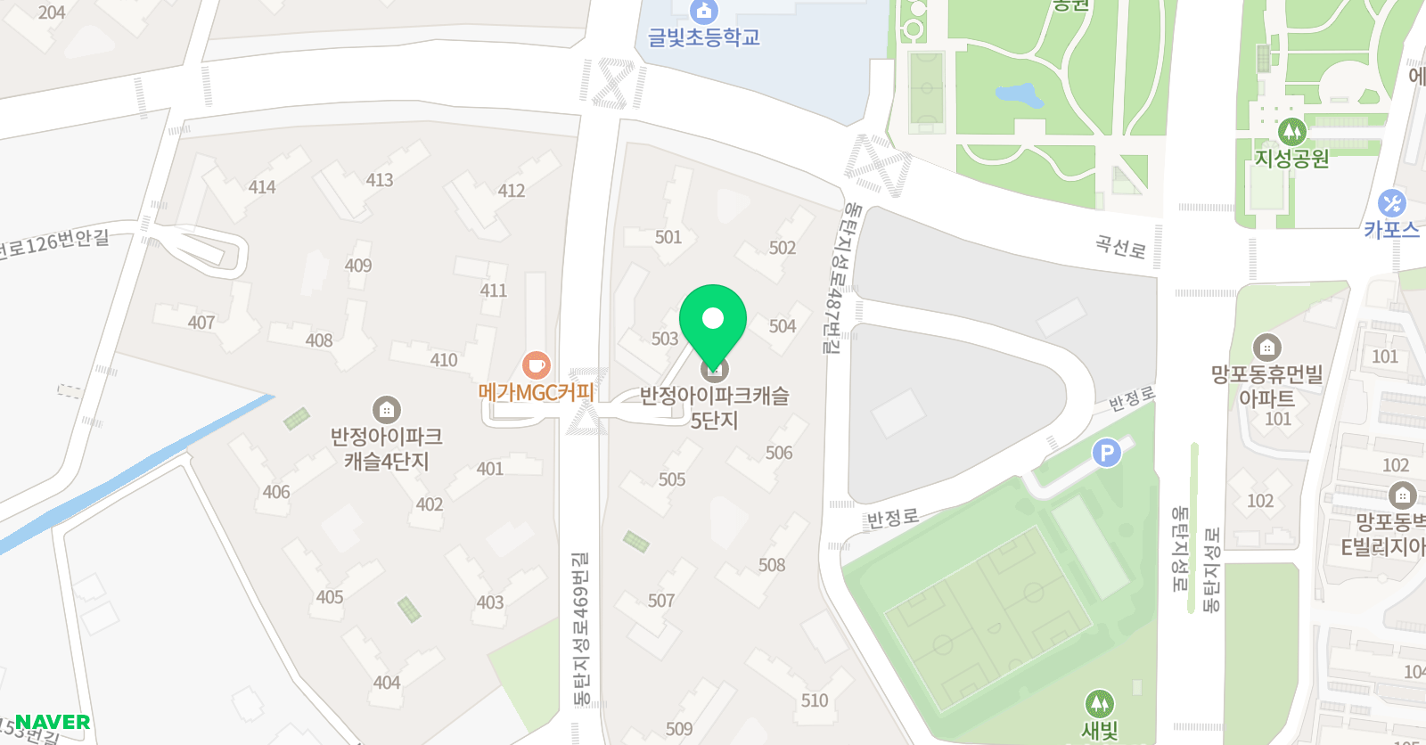 스마트해법수학 스마트해법영어 반정아이파크캐슬5단지점 위치