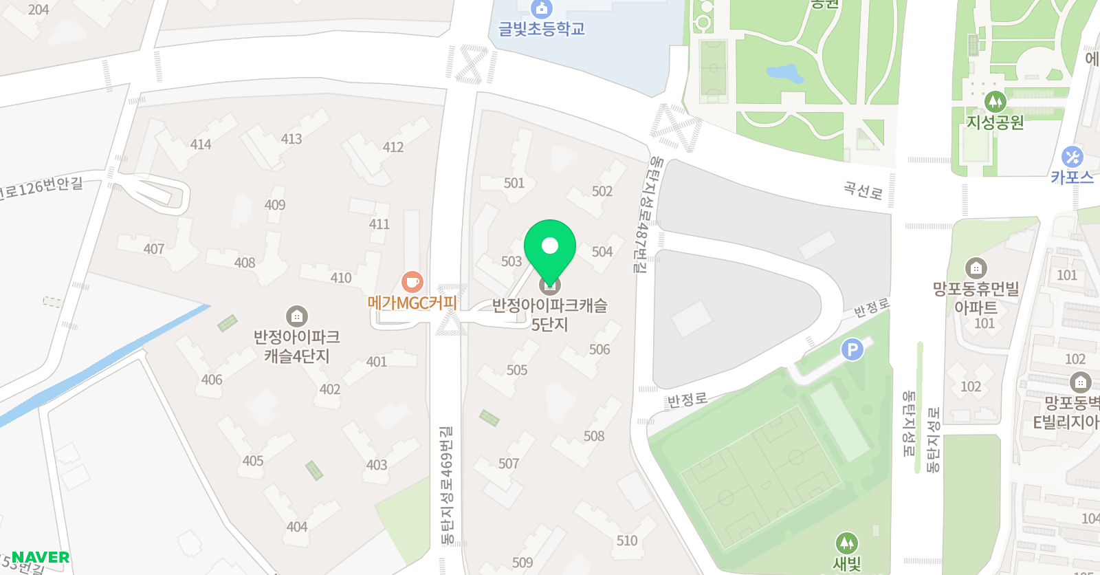 아소비 화성반정아이파크캐슬5단지점 위치