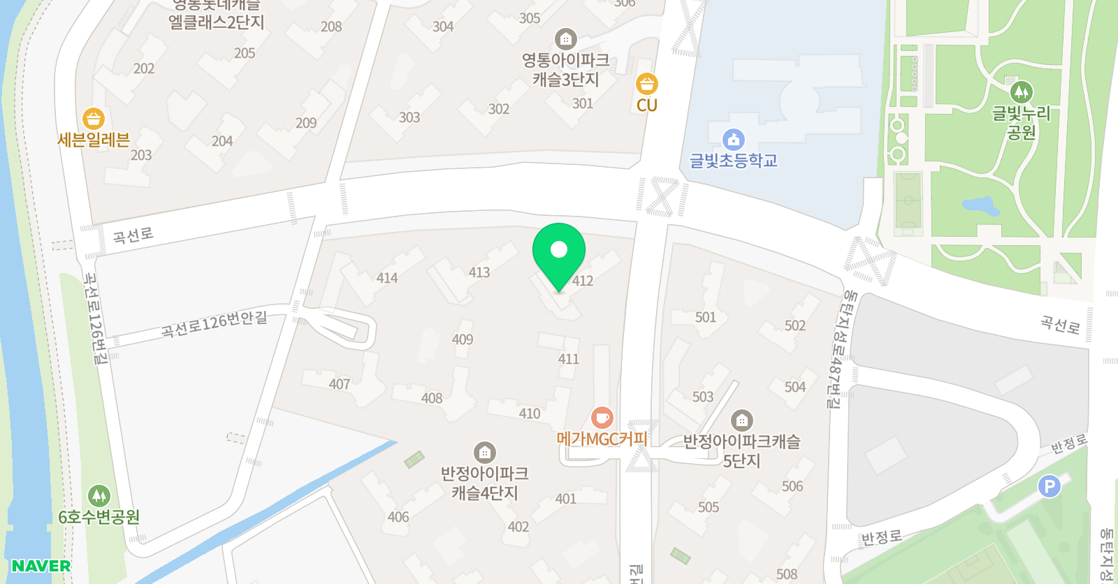 아소비 반정 아이파크캐슬4단지점 위치