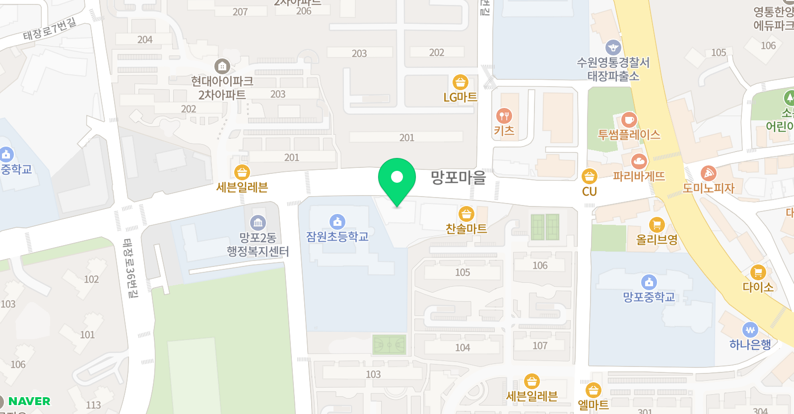 코딩하루 수원망포센터 위치