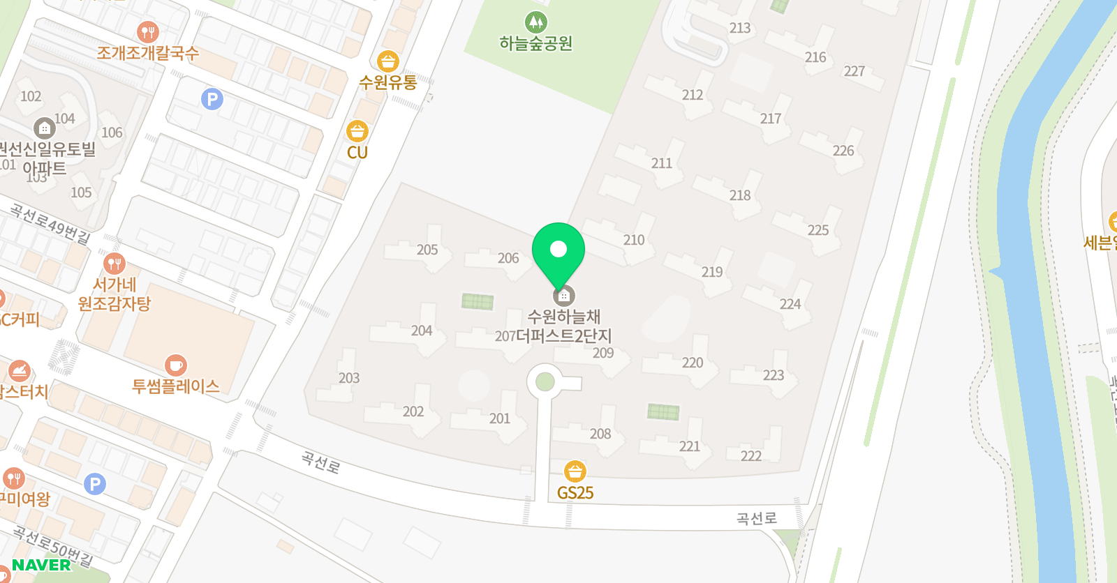 푸르넷 공부방 하늘채더퍼스트점 위치