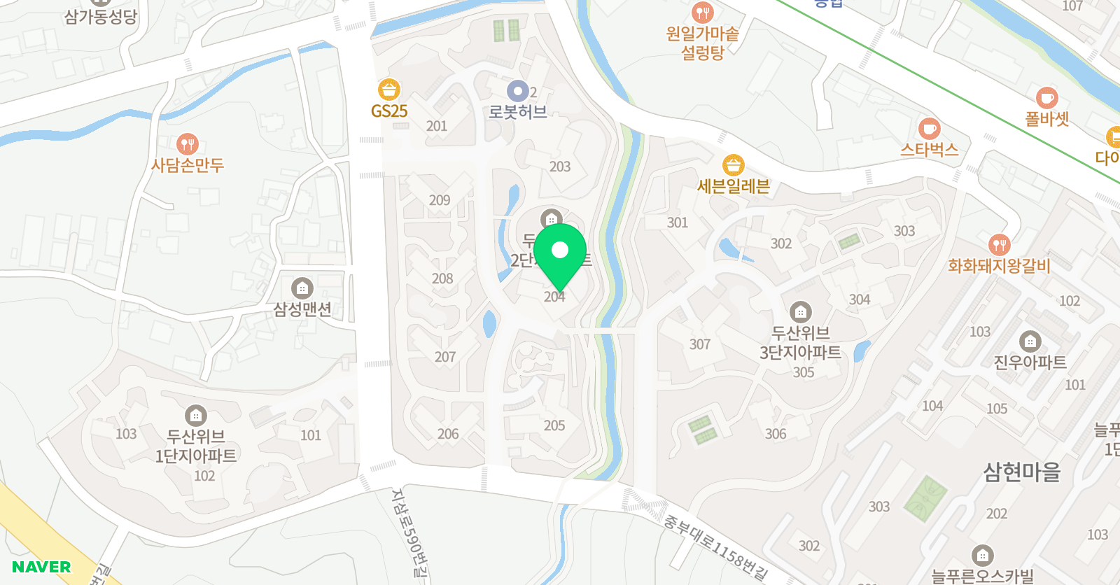 아소비 삼가두산위브점 위치