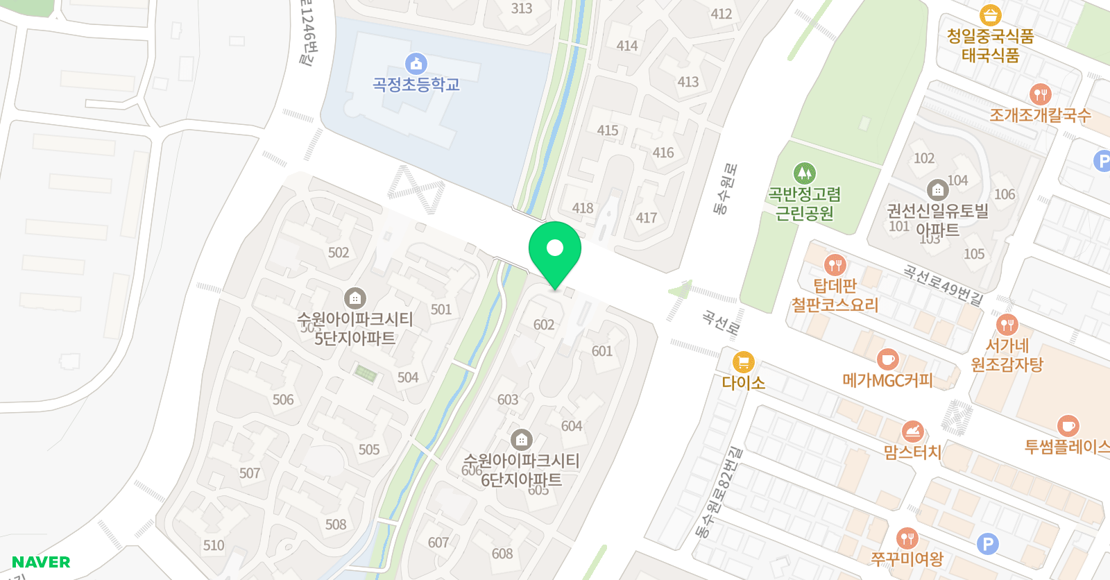 권선아이파크시티육단지 해법 수학교습소 위치