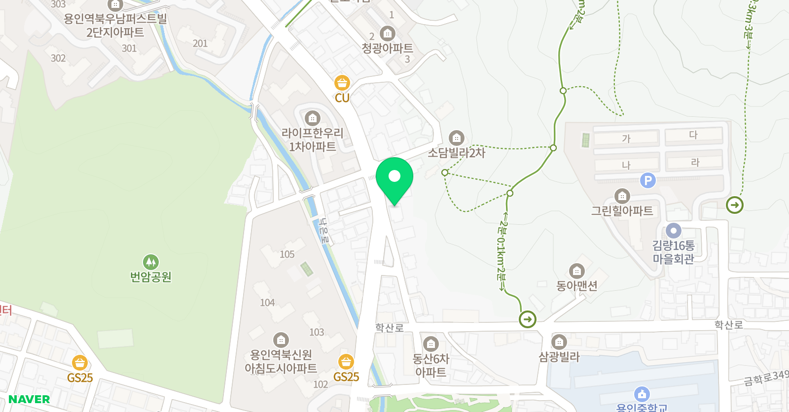 용인대타이곤 태권도 2관 위치