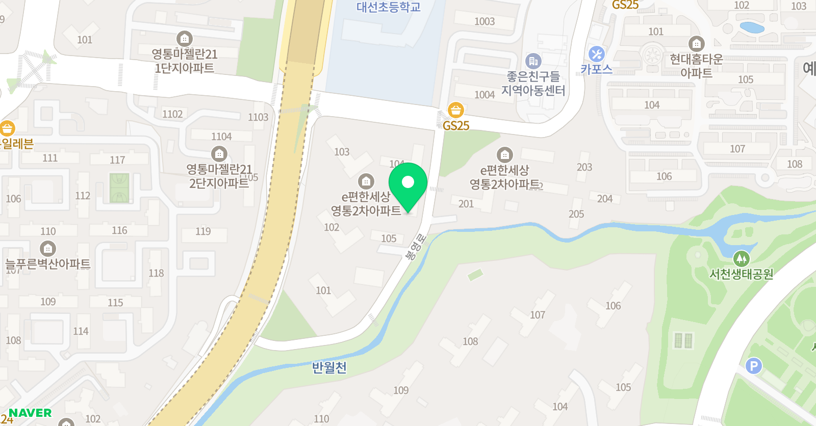 뮤엠 영어 쎈수학 망포학원 위치