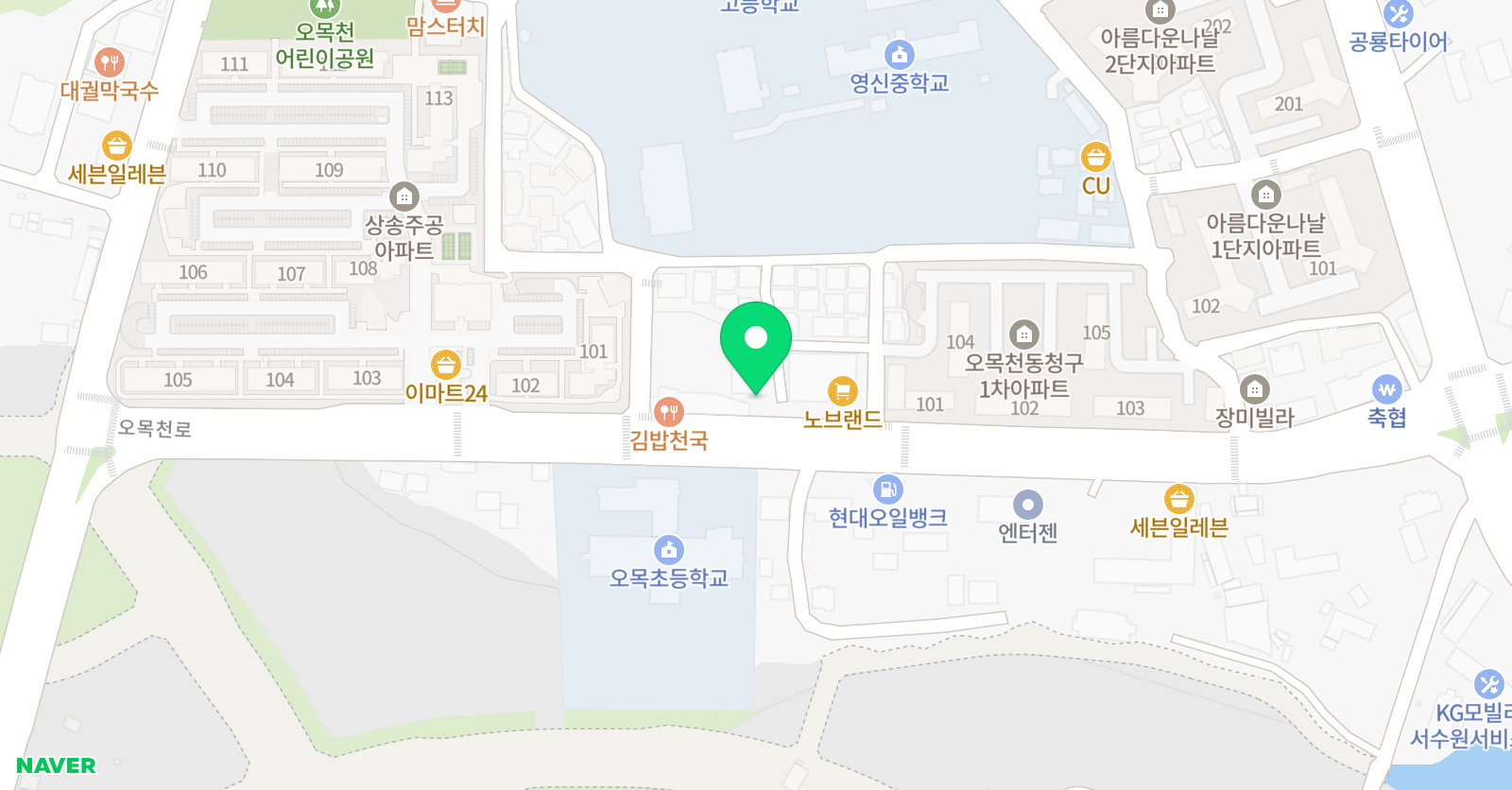 오목인재 학원 위치