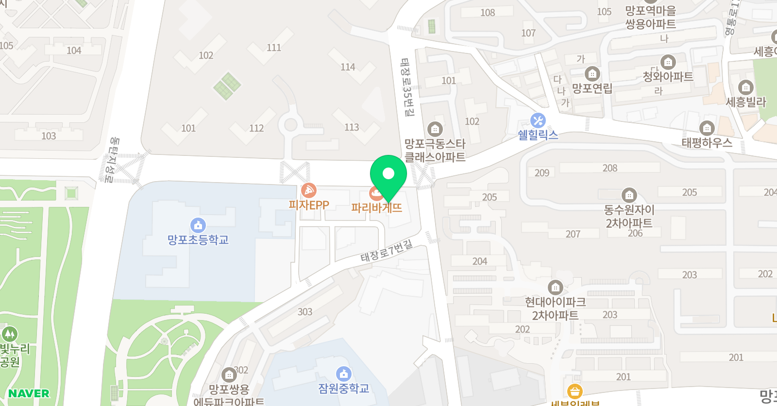 유니팝 미술학원 망포_HEY ART 위치