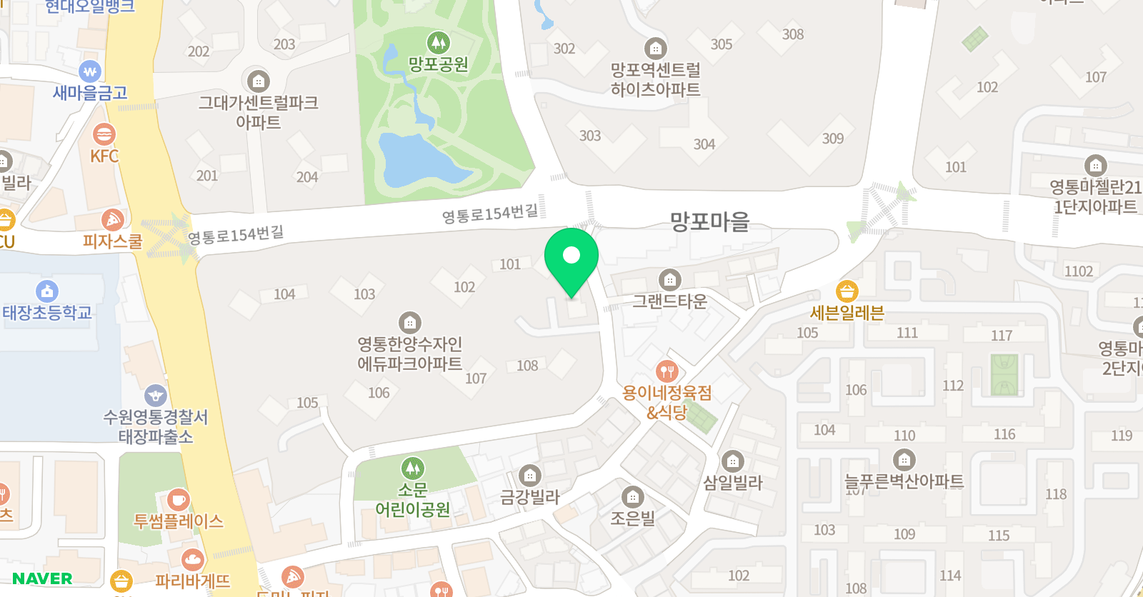 아트앤하트 수원영통한양수자인 미술교육원 위치