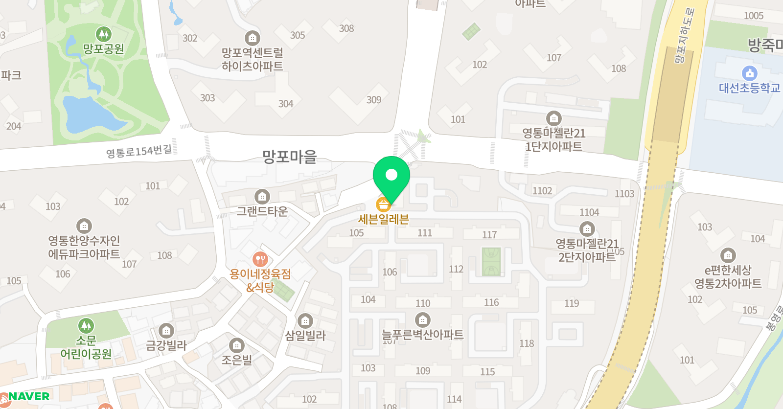 튼튼영어 마스터 수원망포점 위치