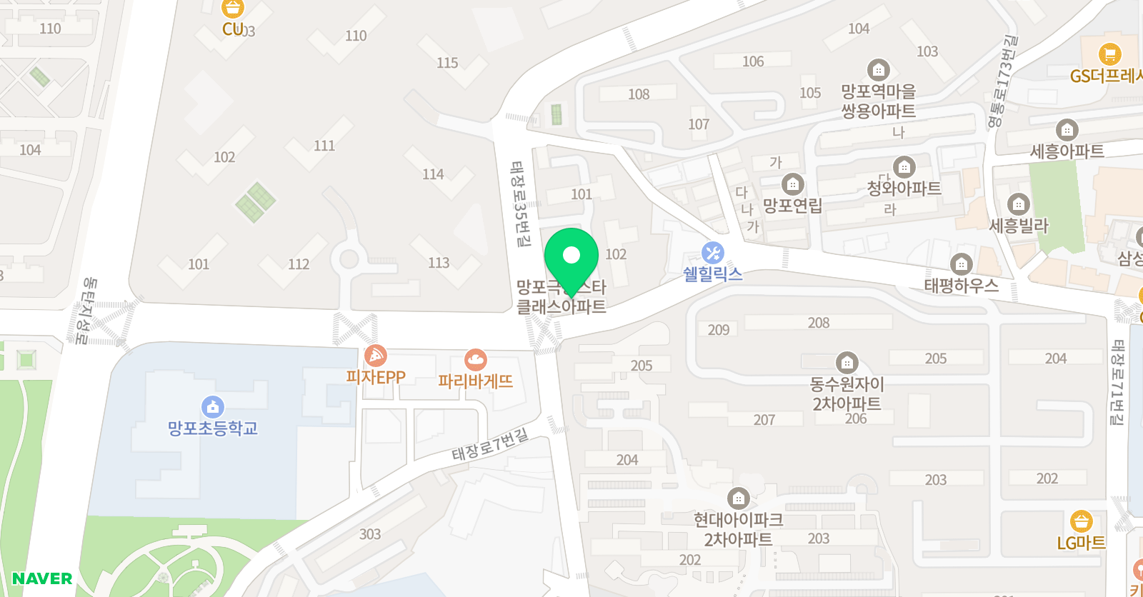 HEI해나 잉글리쉬학원 영통망포본원 위치