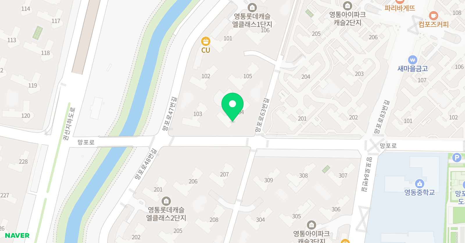 플레이팩토 망포 꿈수학 위치