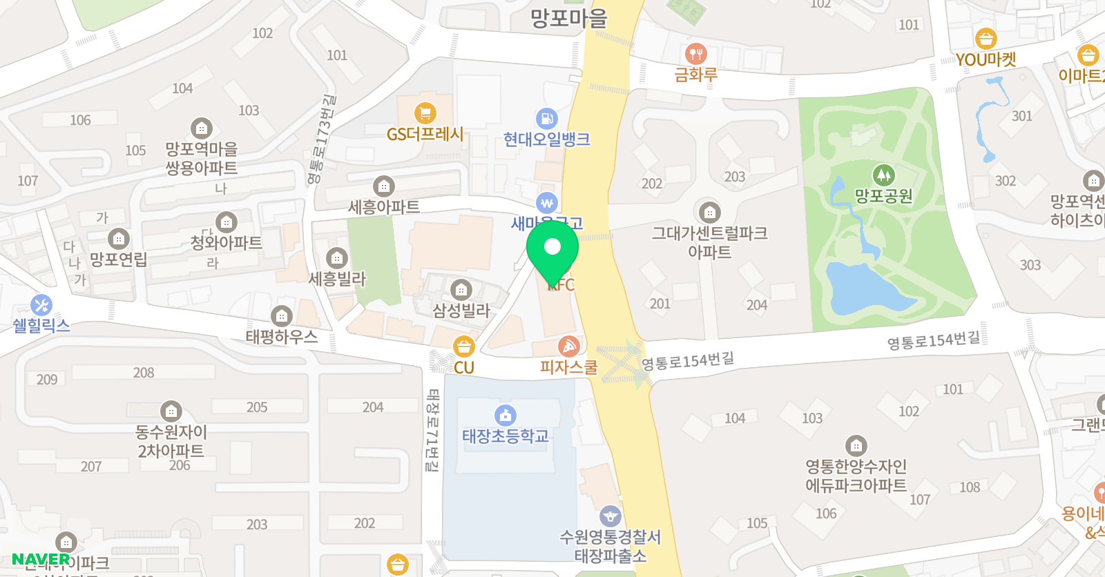 필즈더클래식 수원영통센터 위치