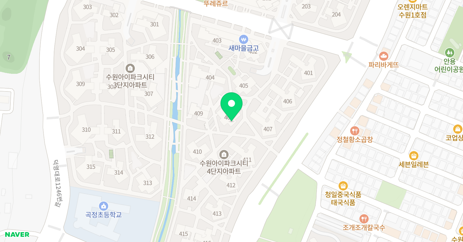 기탄 사고력교실 수원권선아이파크시티곡정점 위치