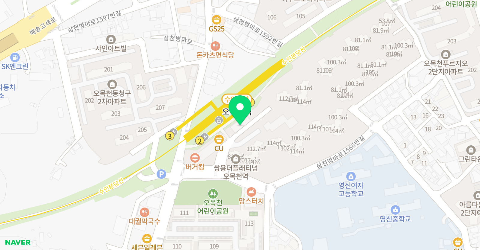 용인대오현 태권도 위치