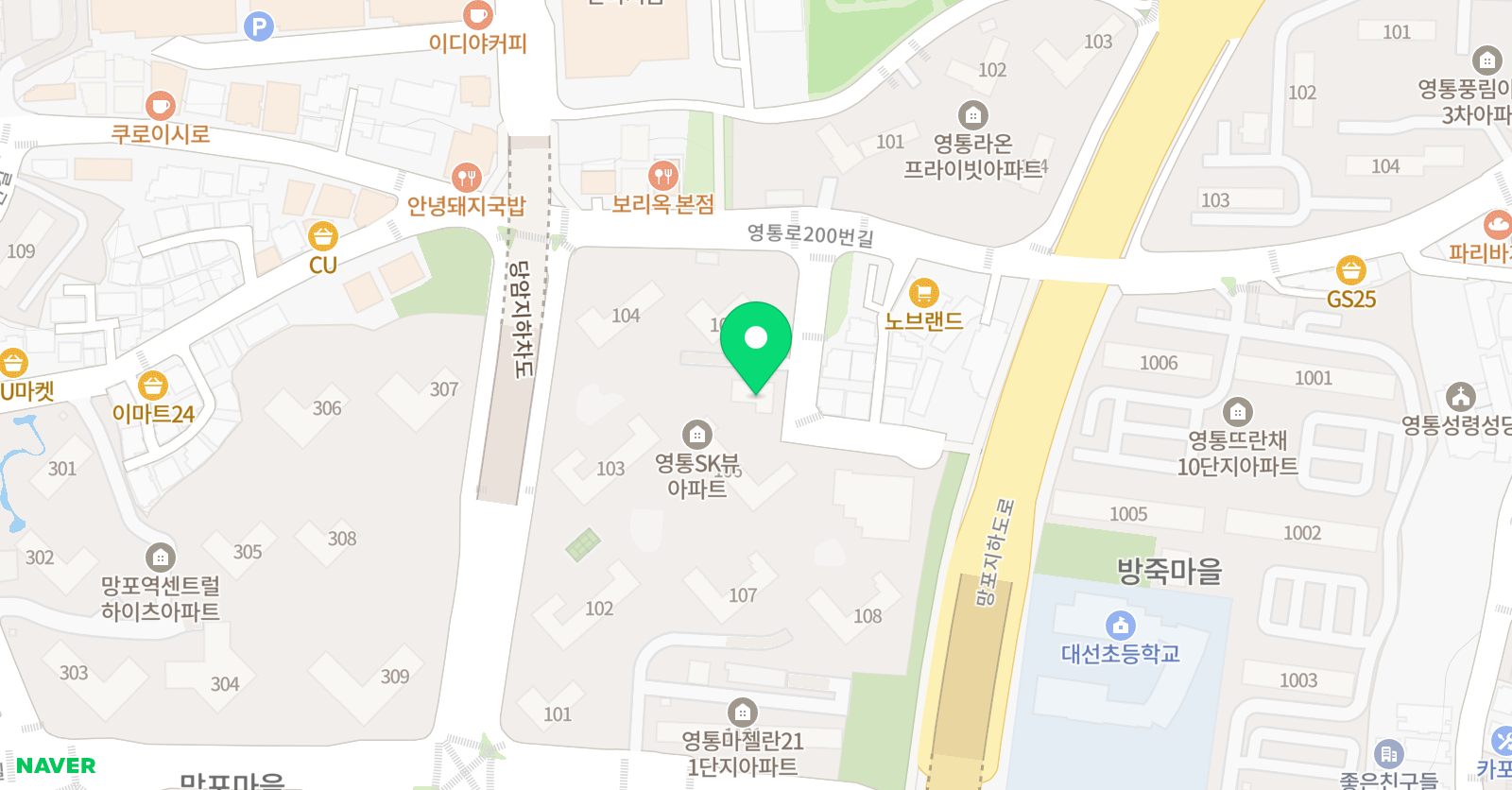 용인대대선태권도 위치