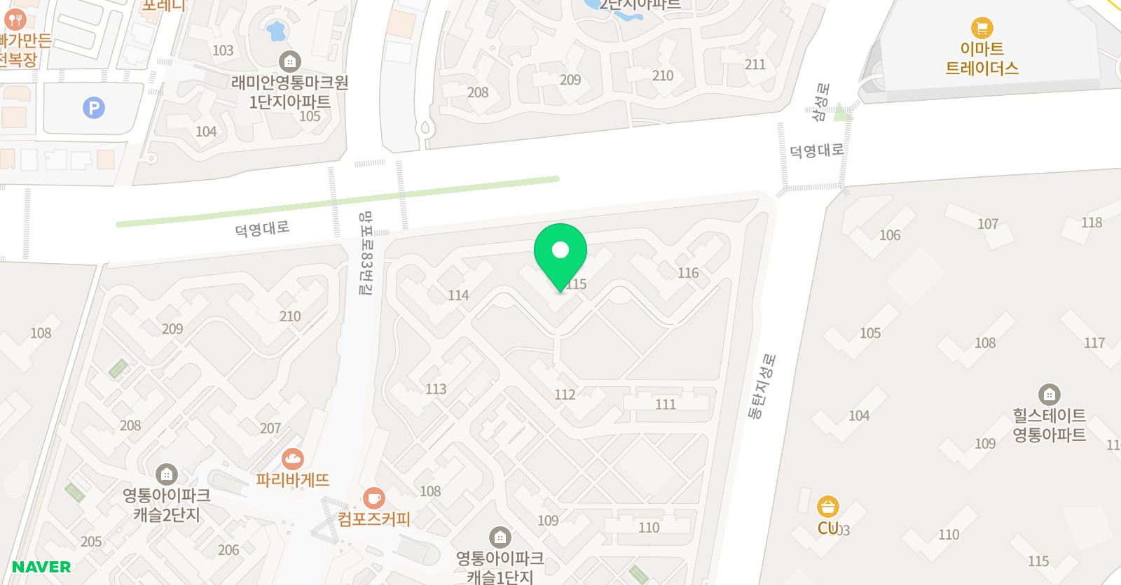 기탄사고력교실 영통 아이파크캐슬 1단지점 위치