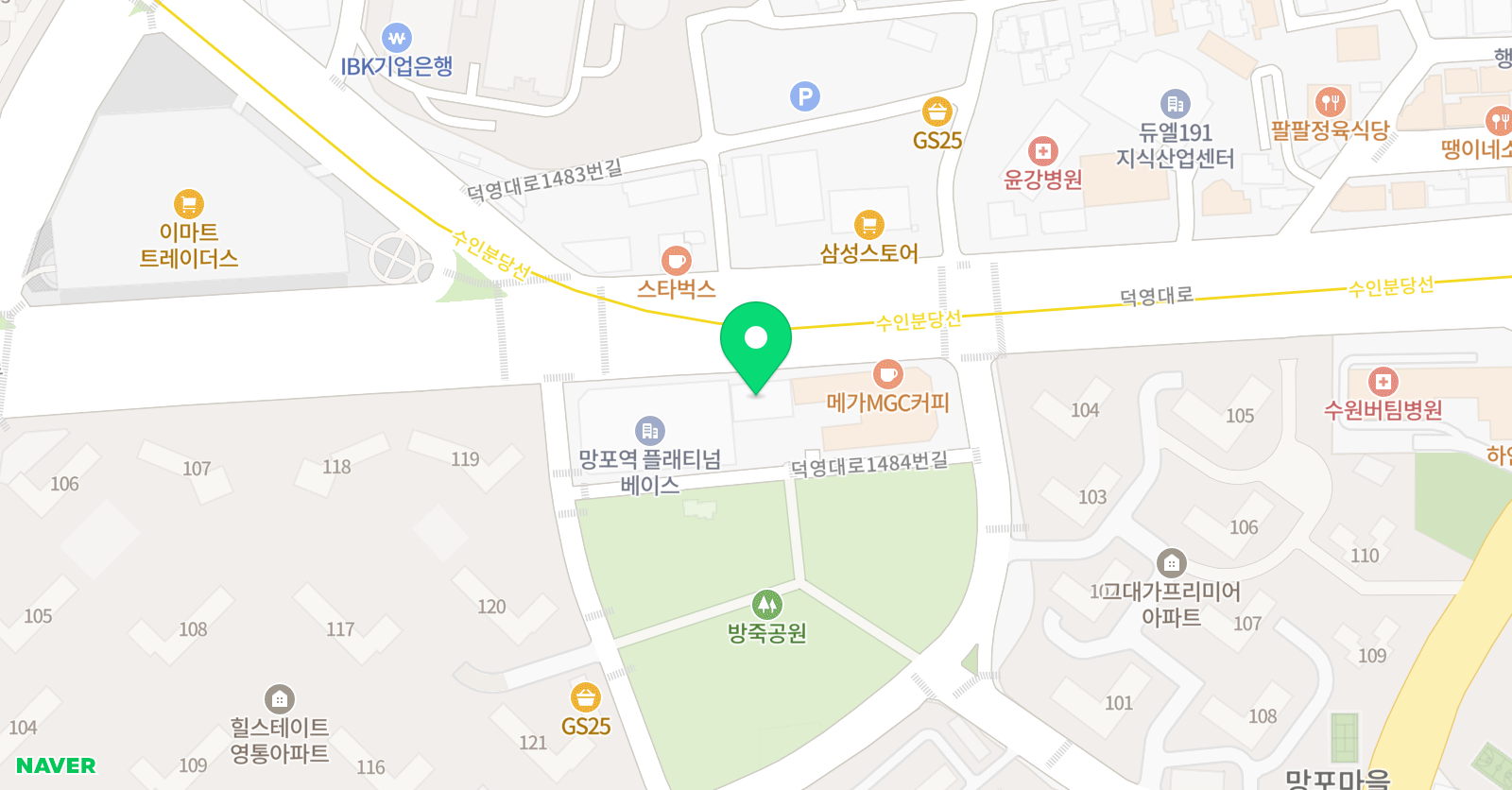 엠코드에듀 망포관 위치