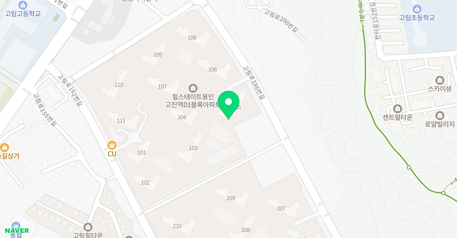 아소비 용인고진힐스1차점 위치