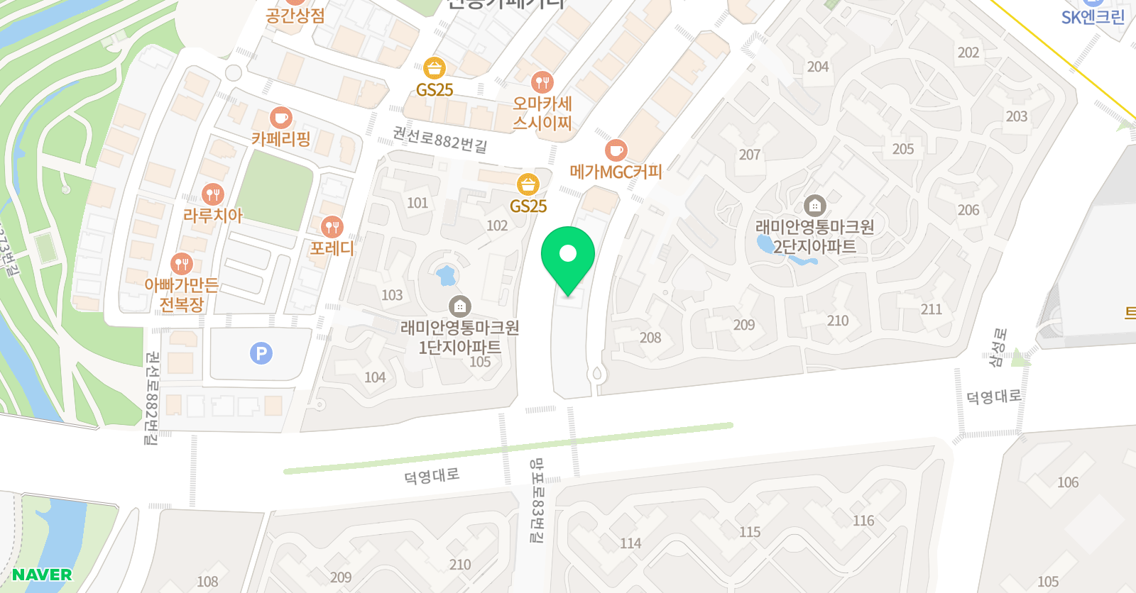 아이디 리듬체조스쿨 수원신동점 위치