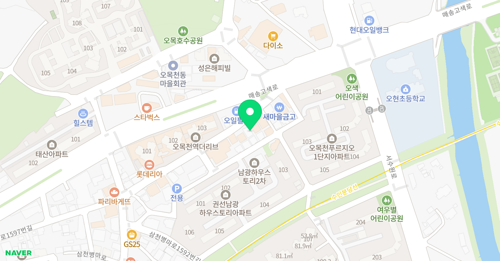 뮤엠 영어 오현점 위치