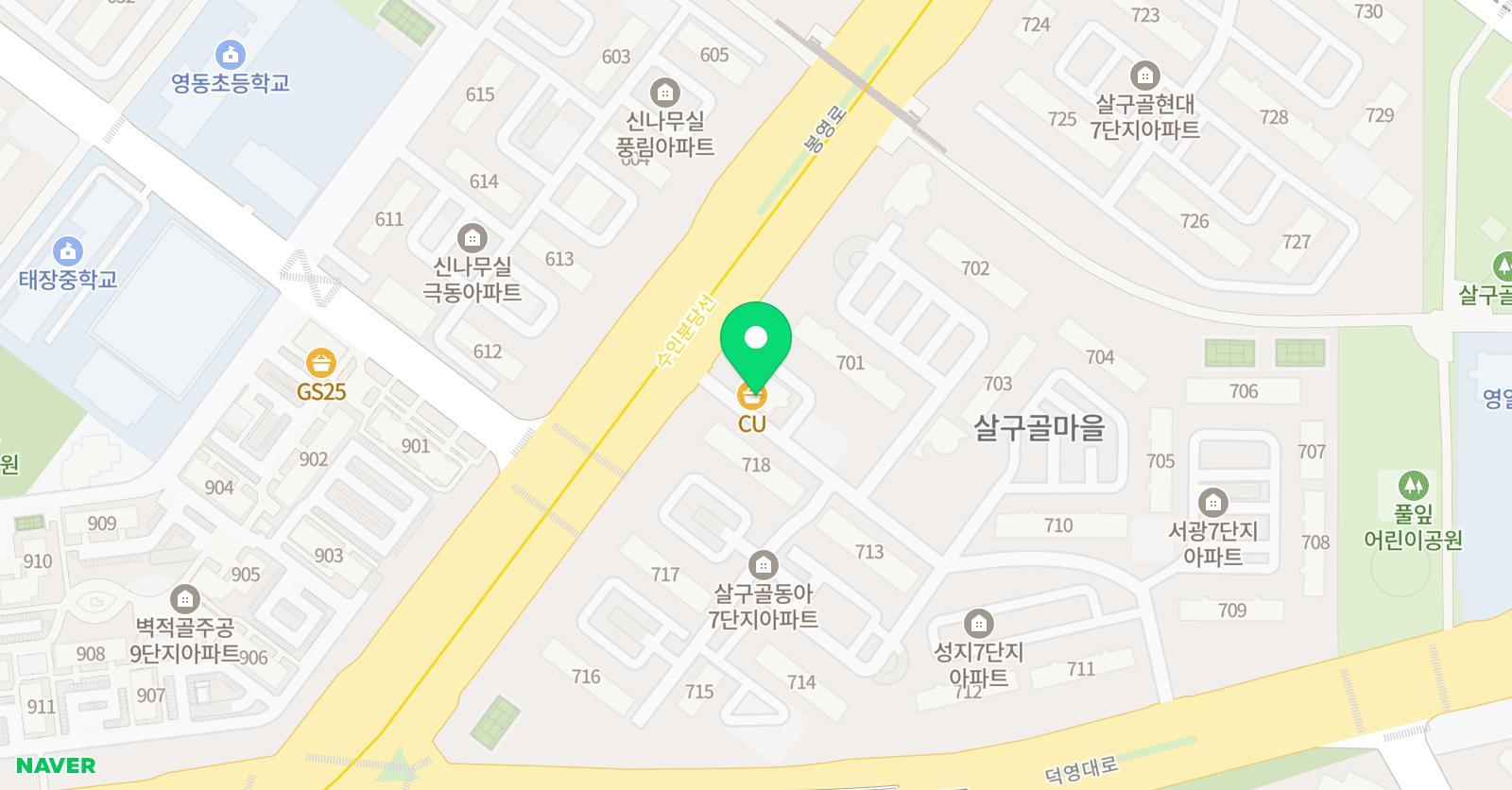 미래엔 수학 튼튼영어마스터클럽 영통7단지점 위치
