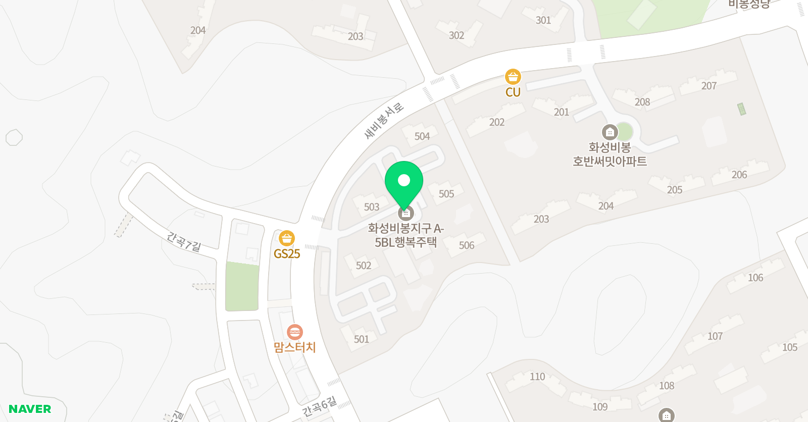 피아노허브 화성비봉점 위치
