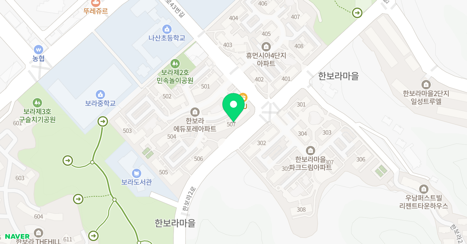 푸르넷 공부방 용인한보라 공부방 위치