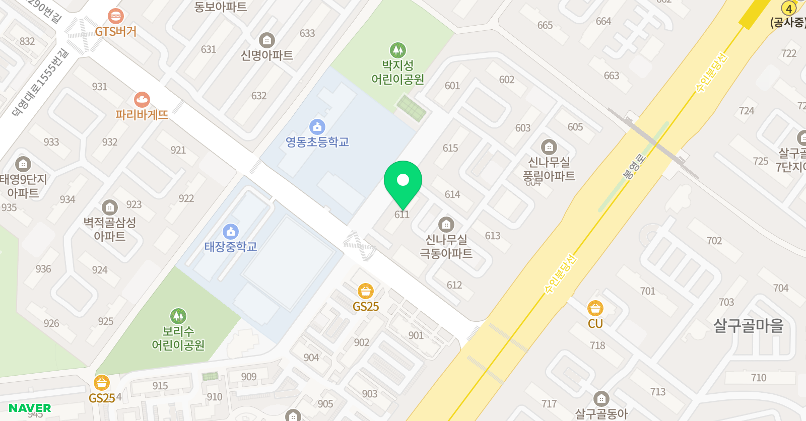 빨간펜 수학의달인 영통6단지점 위치