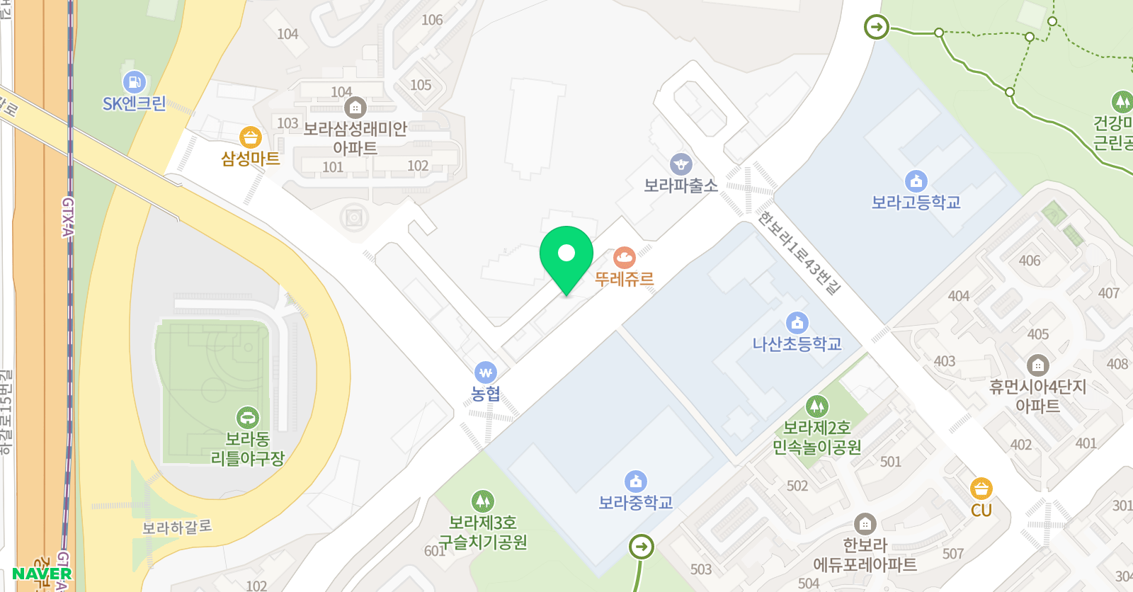 YBM 잉글루 용인보라제1캠퍼스 위치