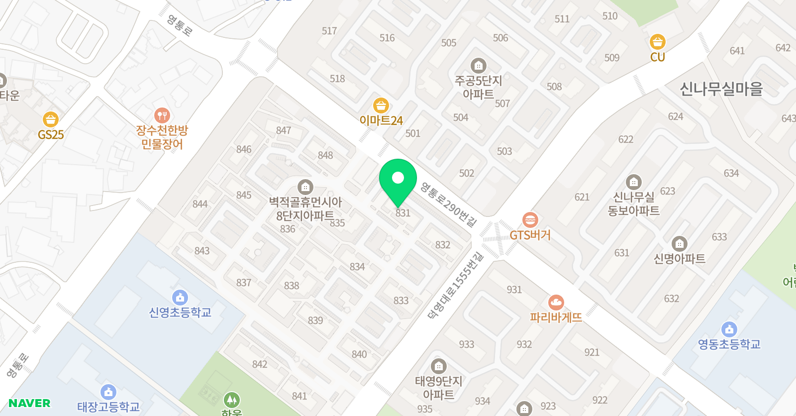 한우리독서토론논술 영통8단지 위치