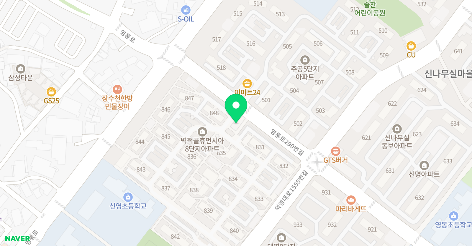 스마트해법수학 수원영통벽적골점 위치