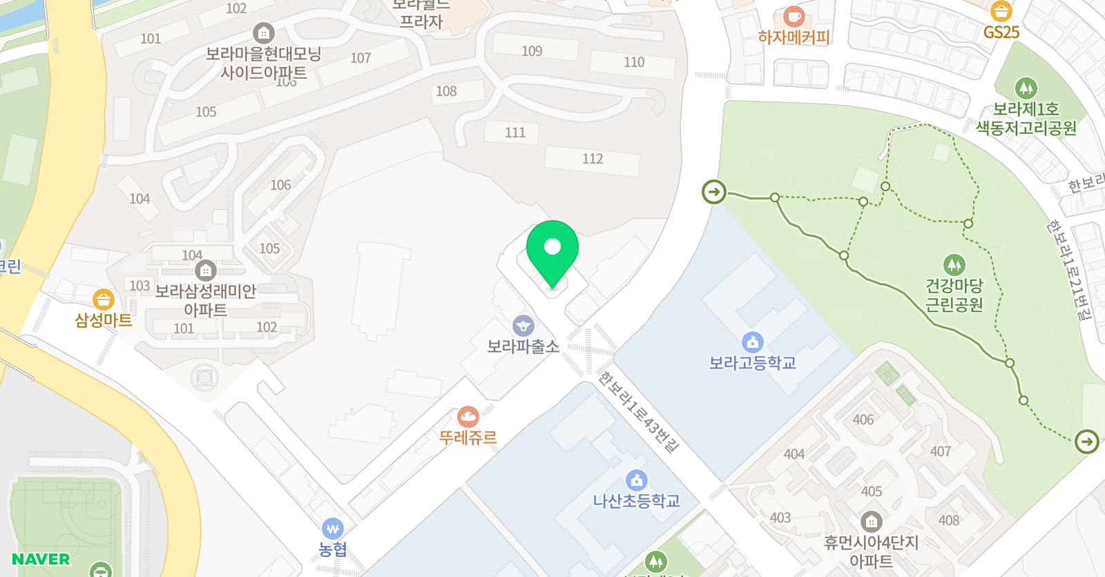 늘푸름 학원 위치