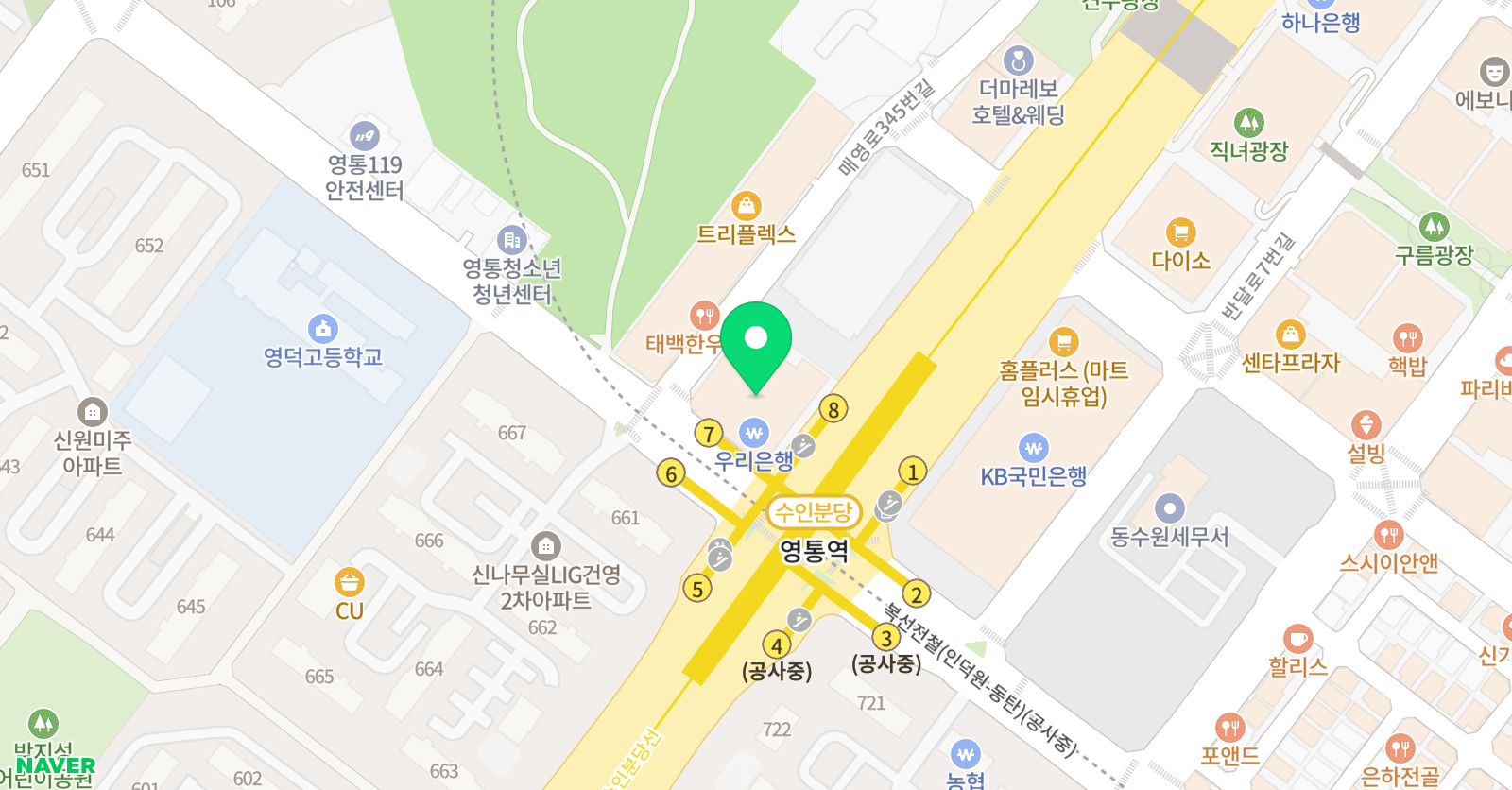 덕스 어학원 영통캠퍼스 위치