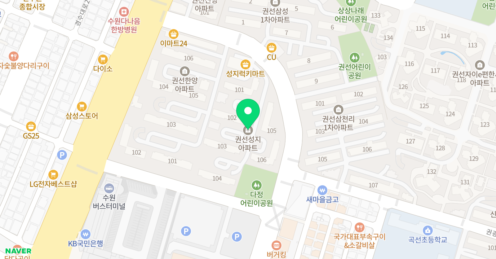 아소비 수원권선성지점 위치