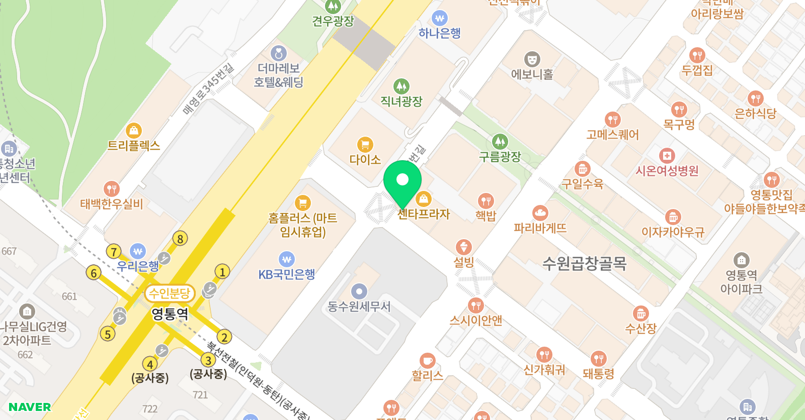 폴레이폴댄스 수원영통점 위치