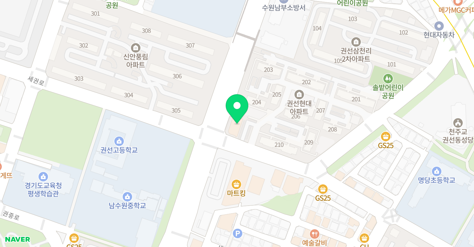 베스트 태권도장 위치