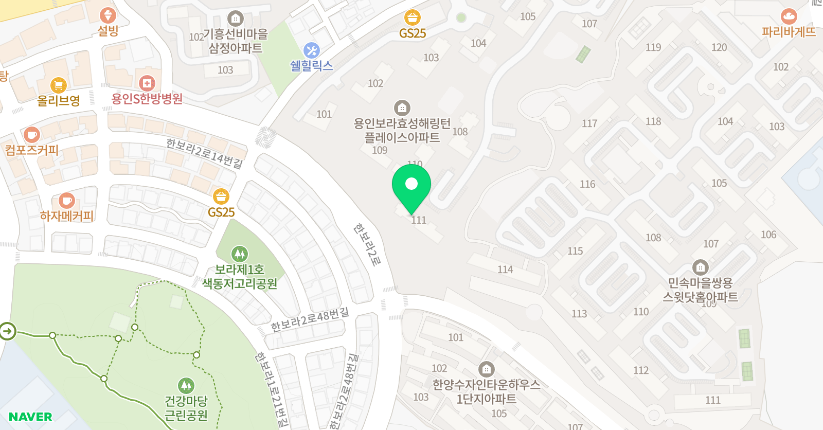 아소비 용인보라효성해링턴점 위치